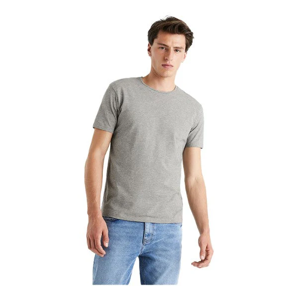 Slim Round-Neck T-Shirt In Stretch Cotton - Image 2