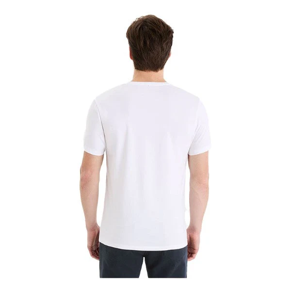 Slim V-Neck T-Shirt In Stretch Cotton - Image 3