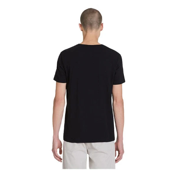 Slim V-Neck T-Shirt In Stretch Cotton - Image 3
