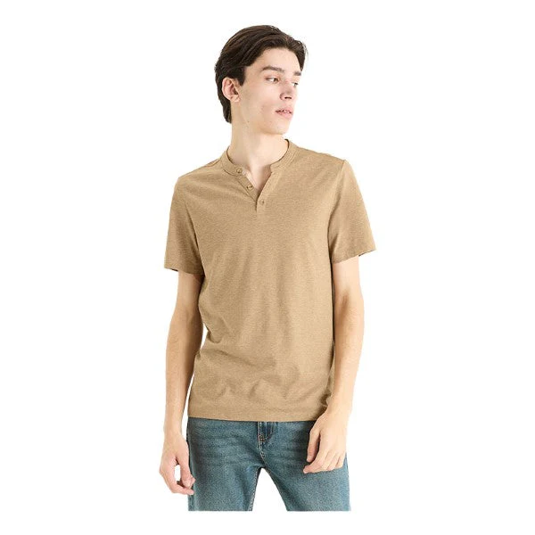 Cotton Blend Straight Neck T-Shirt - Image 2