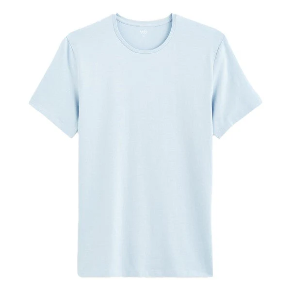 Slim Round-Neck T-Shirt In Stretch Cotton - Image 4