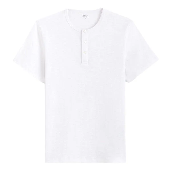 Cotton Henley Neck T-Shirt - Image 4