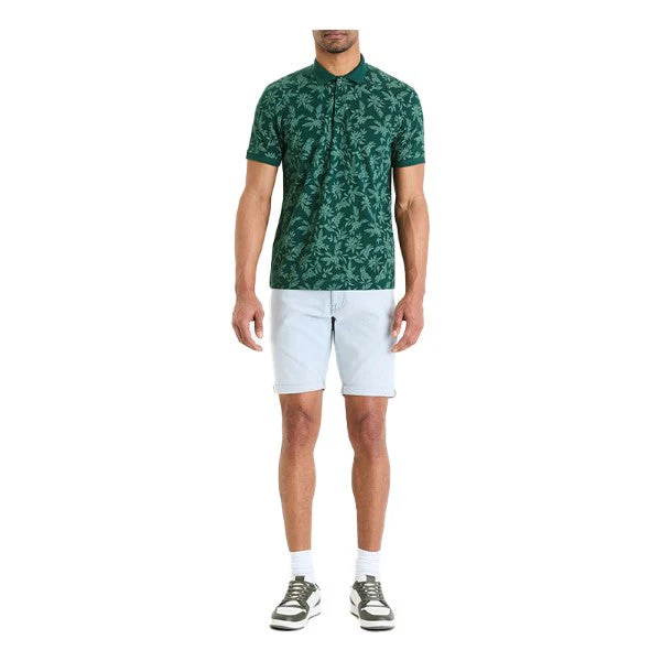 Regular Piquأ© Polo Shirt In Printed Cotton