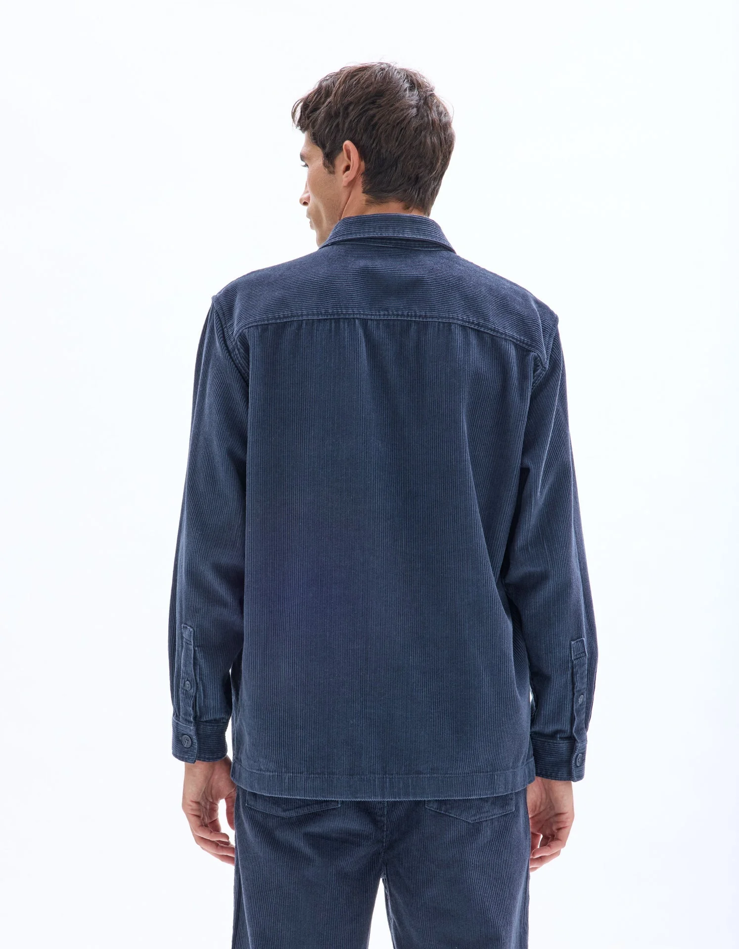 100% Cotton Corduroy Overshirt - Navy - Image 3