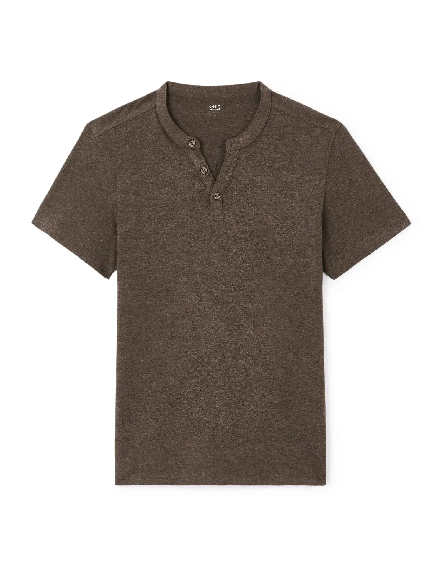 100% Cotton Straight Neck T-Shirt - Brown - Image 2