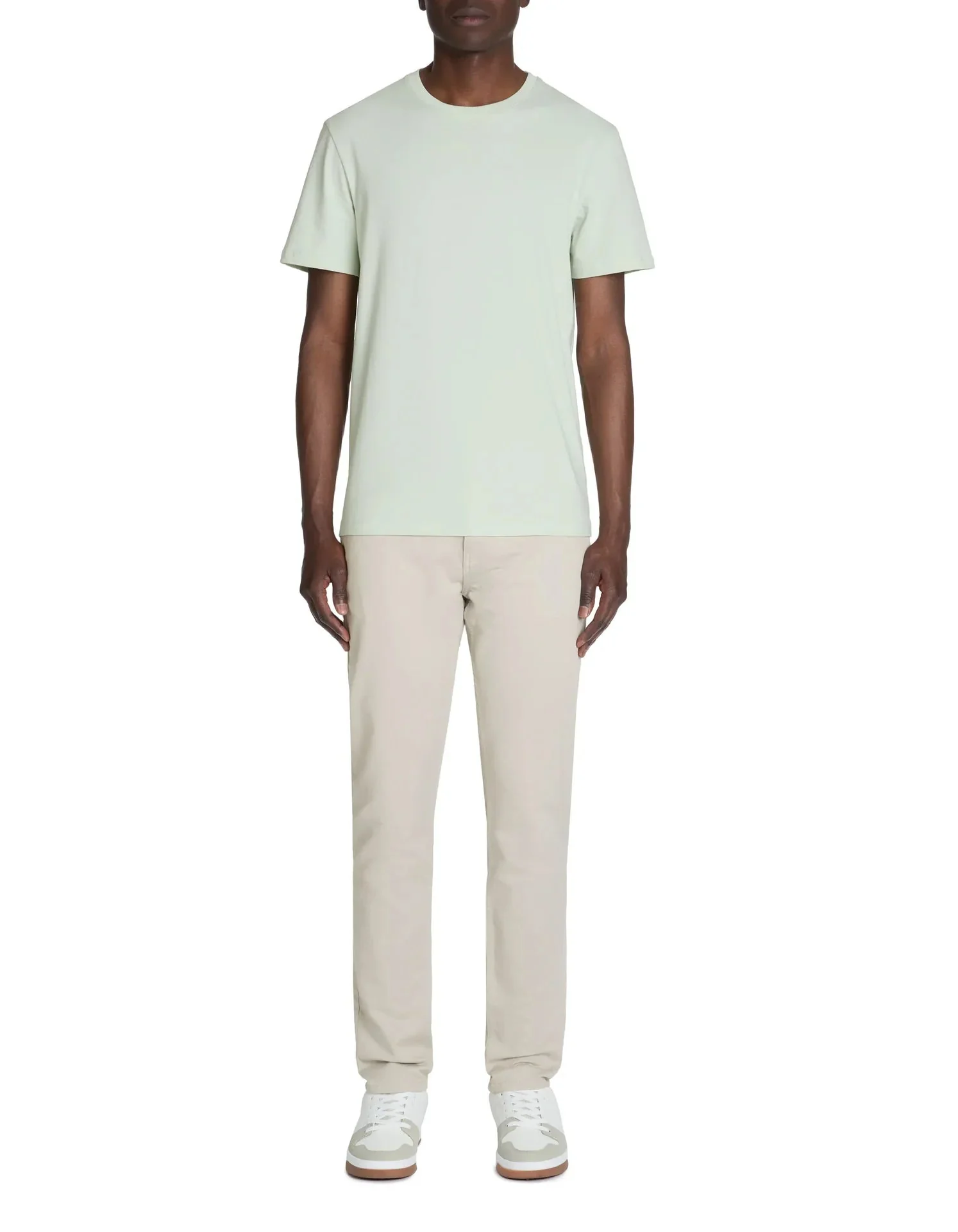 Straight Round Neck T-Shirt 100% Cotton - Light Green - Image 3