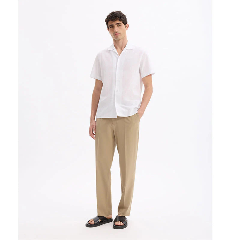 Regular Linen And Cotton Shirt - White