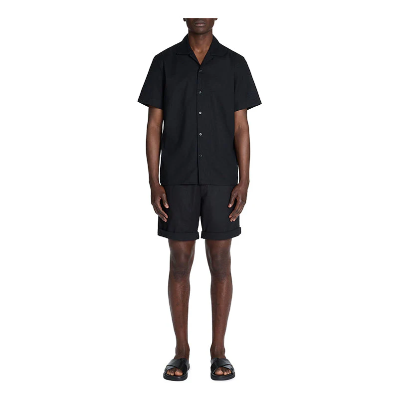 Linen And Cotton Bermuda Shorts - Black - Image 3