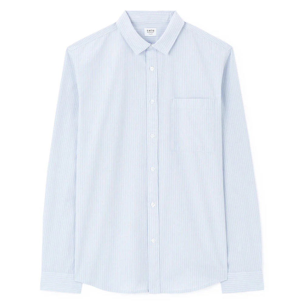 Regular Striped Shirt 100% Cotton - Blue - Image 2