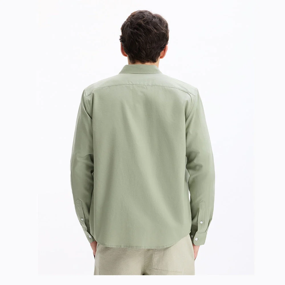 Regular-Fit Viscose Cotton Shirt - Khaki - Image 4
