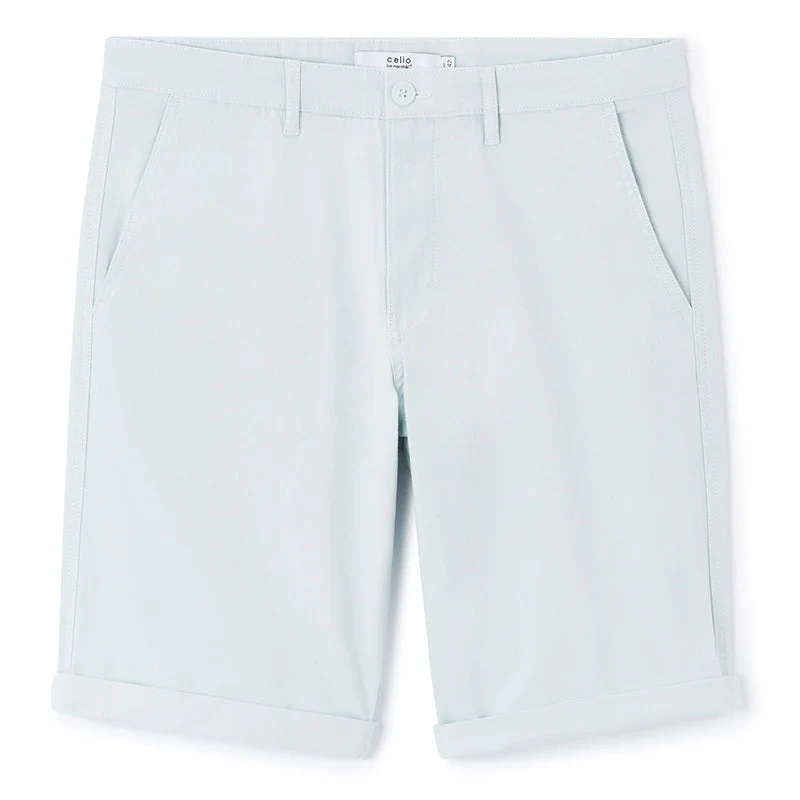 Stretch Cotton Chino Bermuda Shorts - Light Blue - Image 2