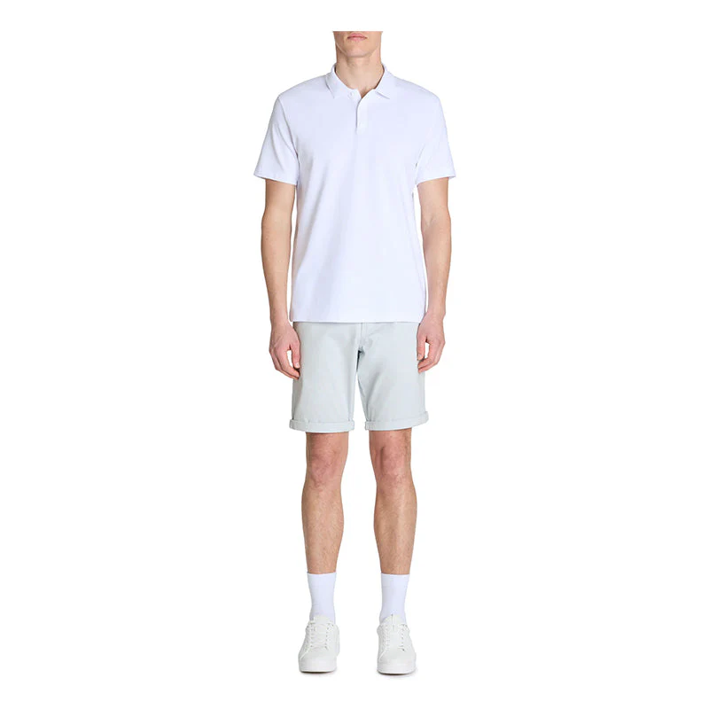 Stretch Cotton Chino Bermuda Shorts - Light Blue - Image 3