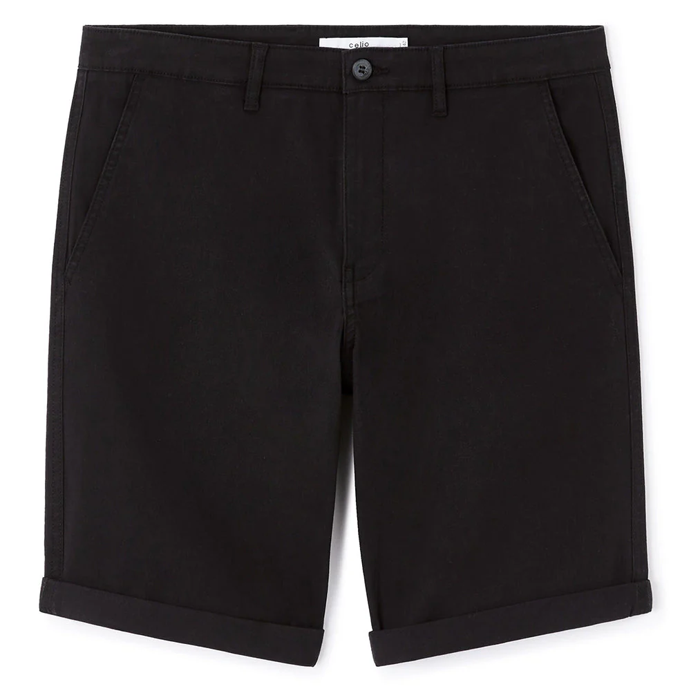 Stretch Cotton Chino Bermuda Shorts - Black - Image 2