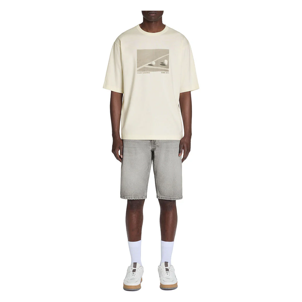 Bermuda Shorts In Stretch Cotton Denim - Gray