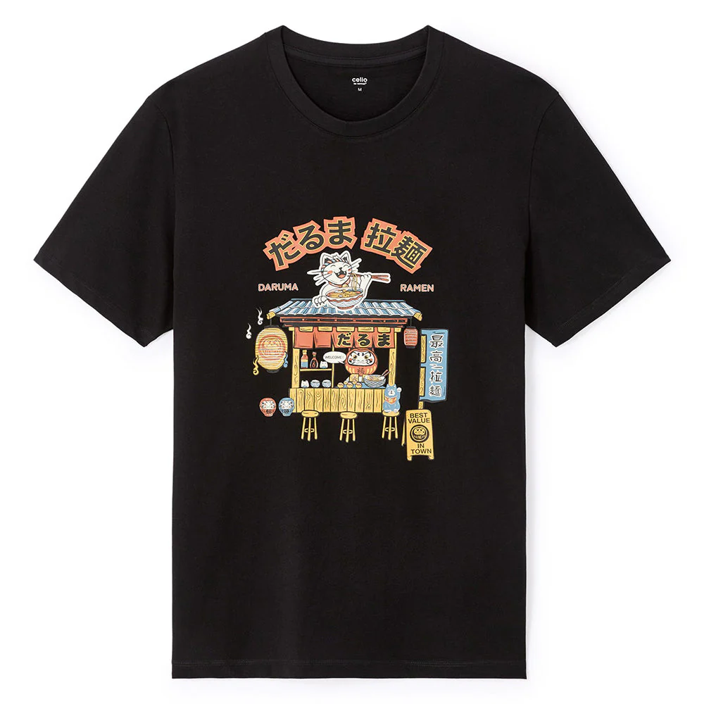 100% Cotton Crew Neck Straight T-Shirt - Black - Image 2