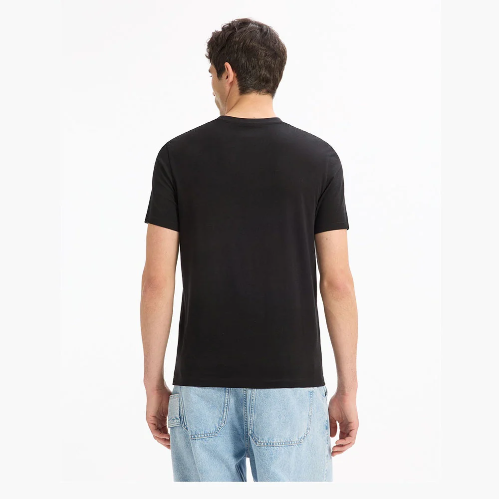 100% Cotton Crew Neck Straight T-Shirt - Black - Image 4