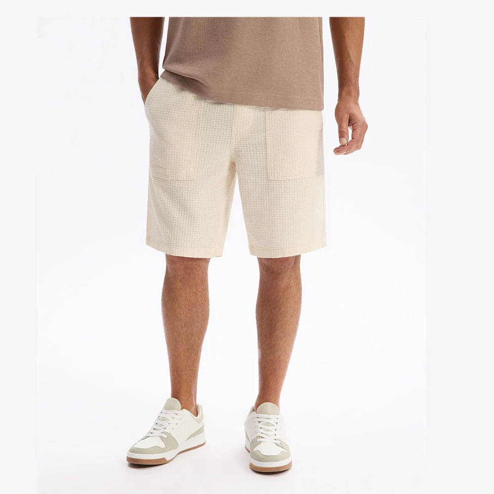 100% Cotton Bermuda Shorts - Beige - Image 3