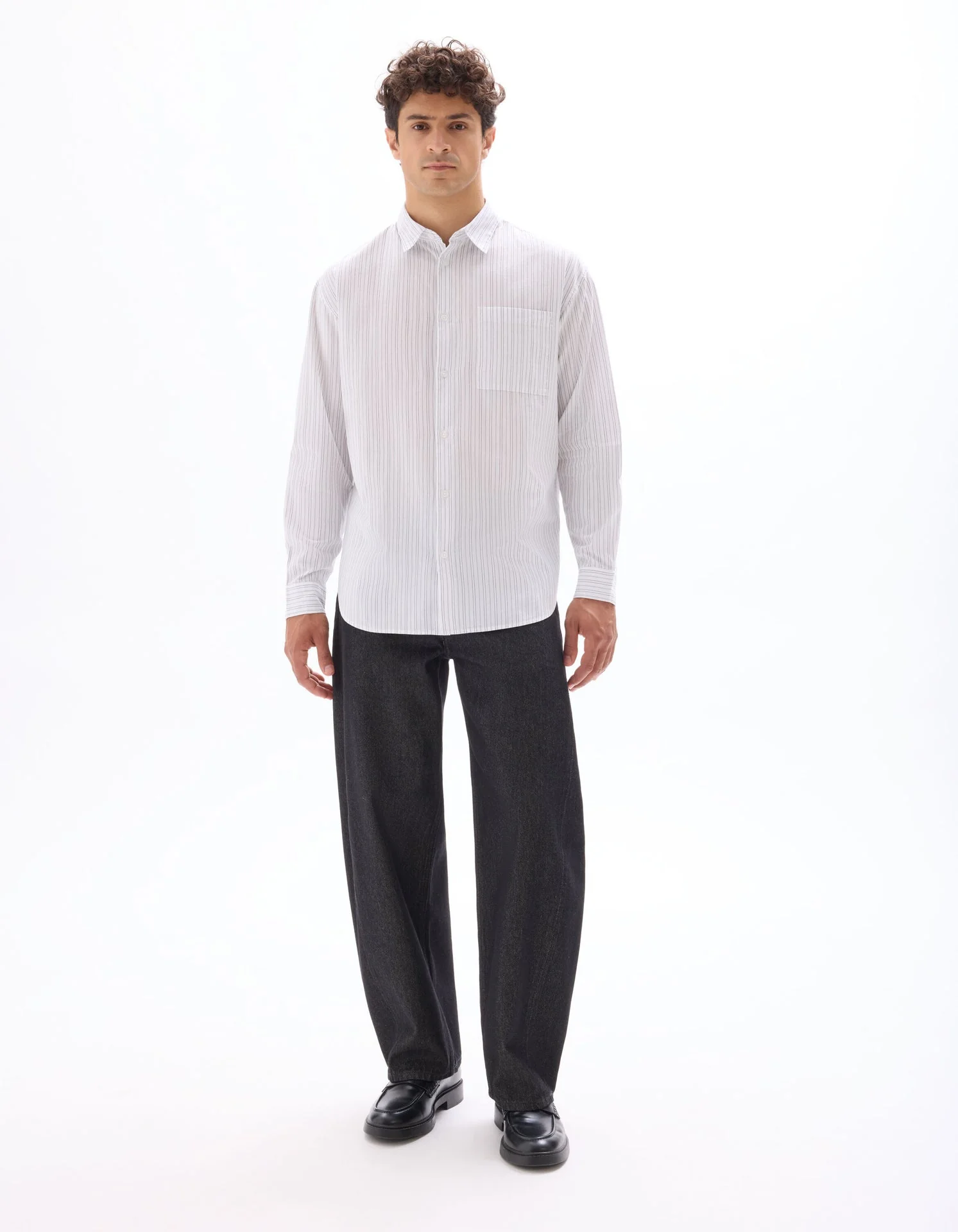 Loose Striped Poplin Shirt