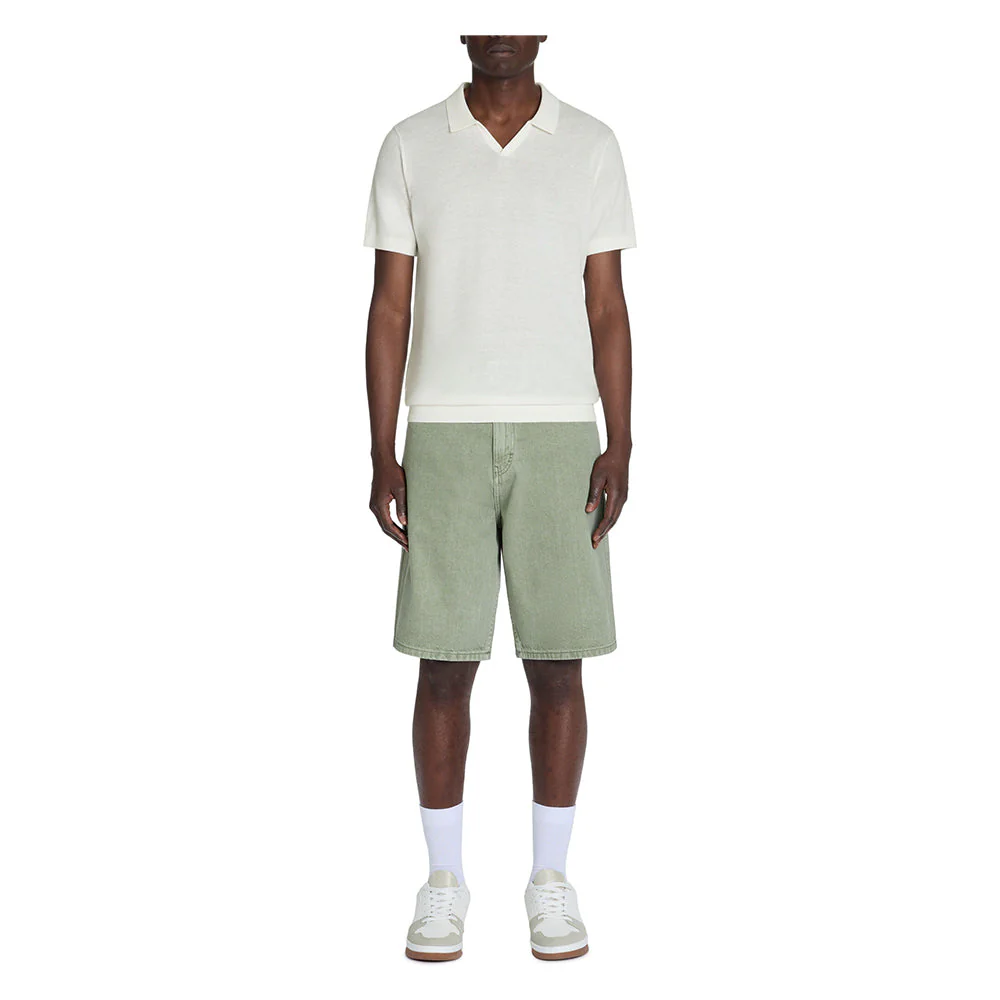 Slim-Fit 100% Cotton Knit Polo Shirt - Beige