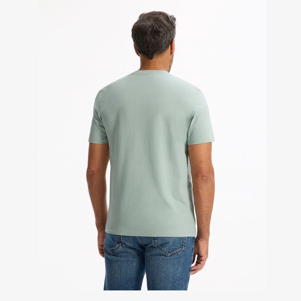 T-Shirt Straight Col V 100% Coton - Light Green - Image 3