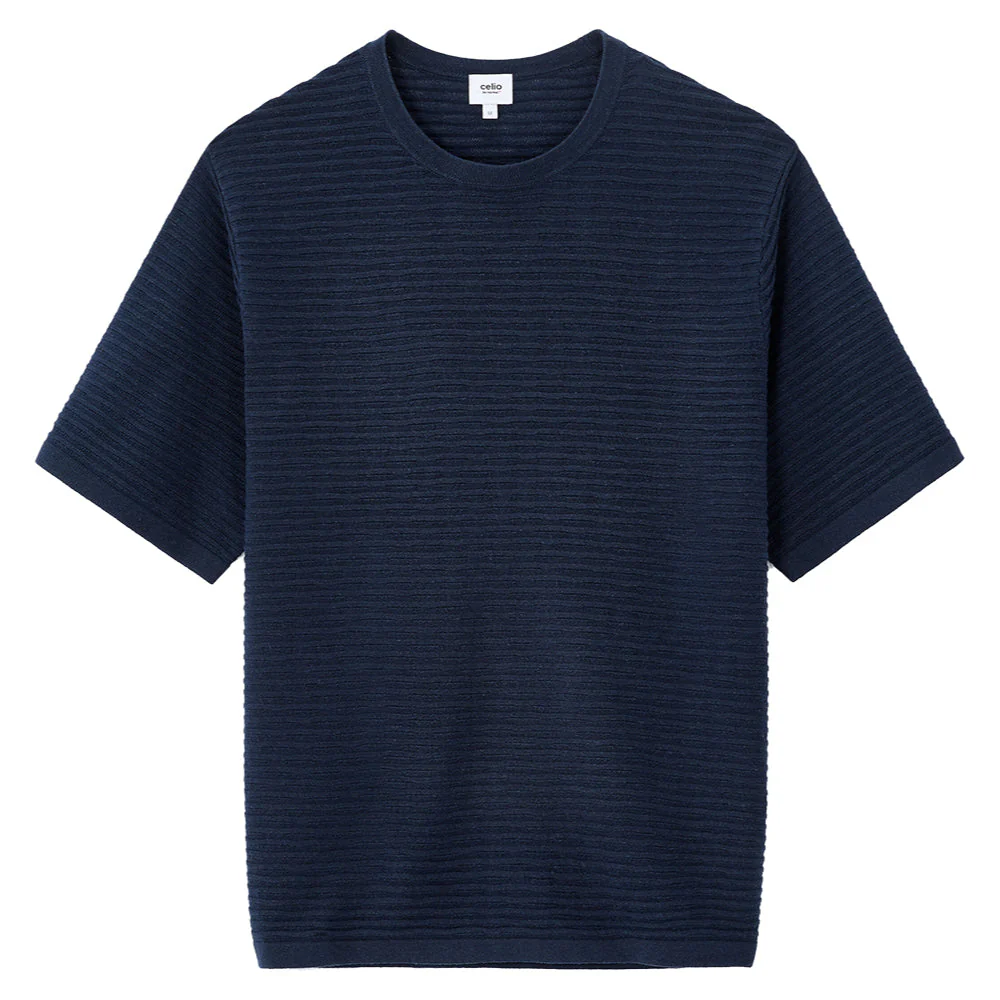 Boxy Crew Neck Openwork Knit T-Shirt - Image 4