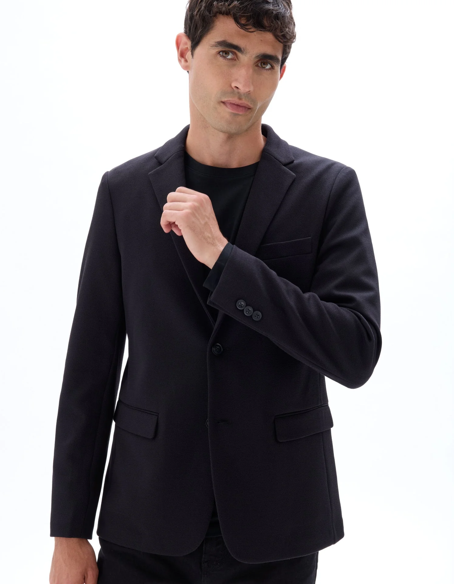 Slim Stretch Textured Blazer - Image 5