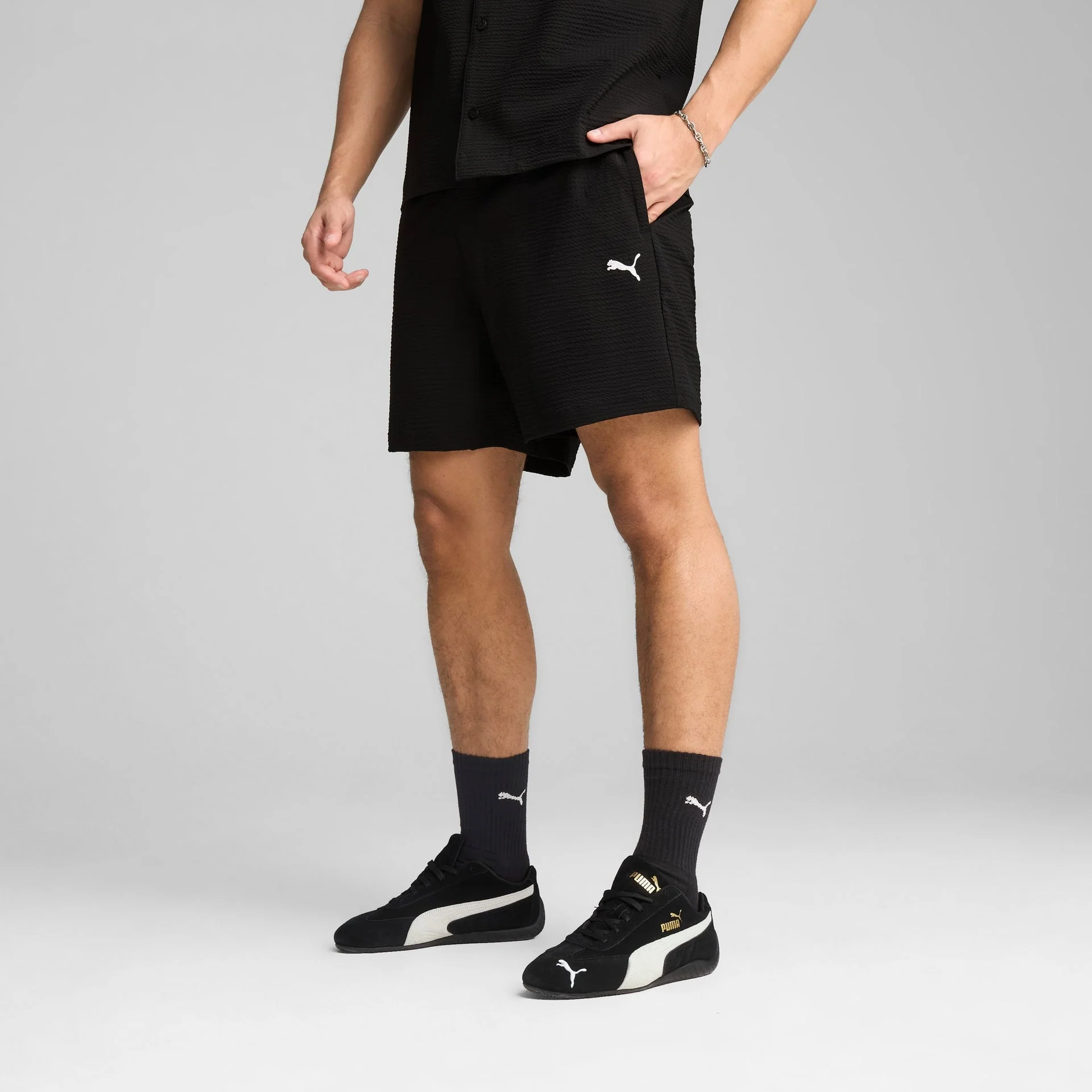 WARDROBE Essentials Seersucker Relaxed Shorts 6 Men