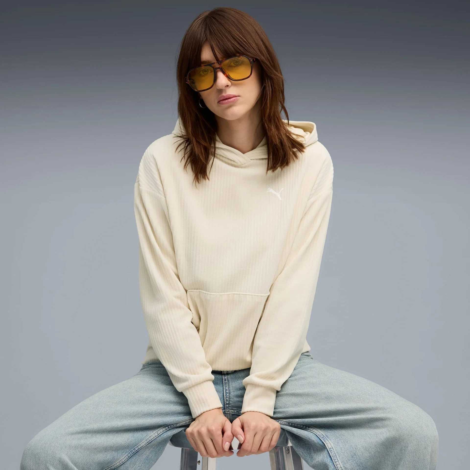 Essentials Elevated Velour Rib Hoodie Women