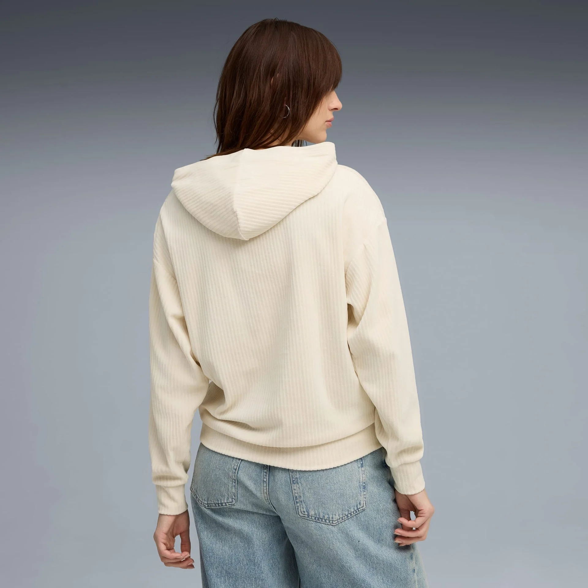 Essentials Elevated Velour Rib Hoodie Women - Image 4