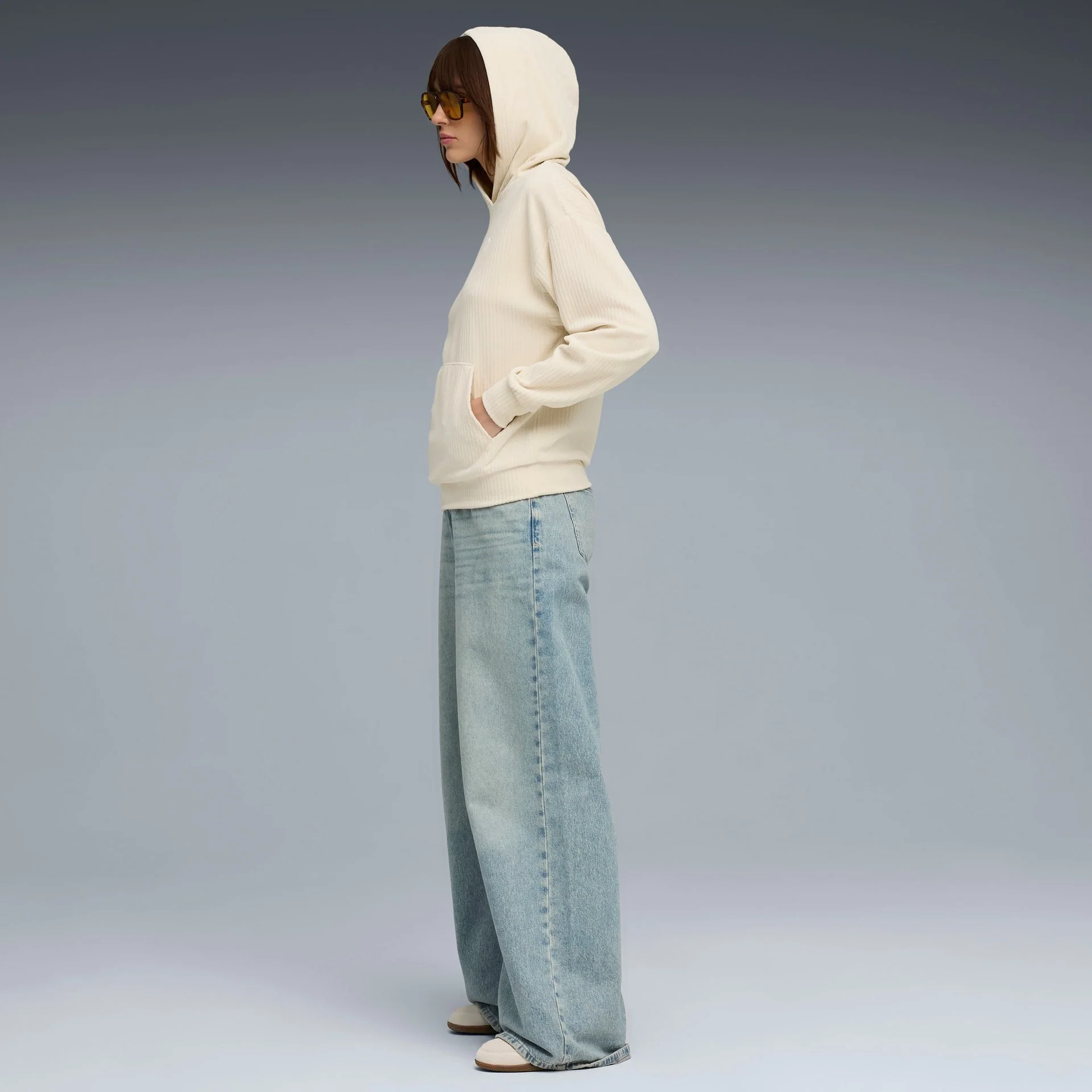 Essentials Elevated Velour Rib Hoodie Women - Image 5
