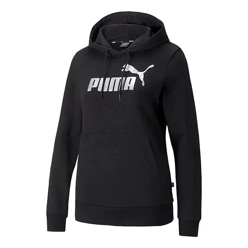 ESS+ Metallic Logo Hoodie TR Puma Black- - Image 3