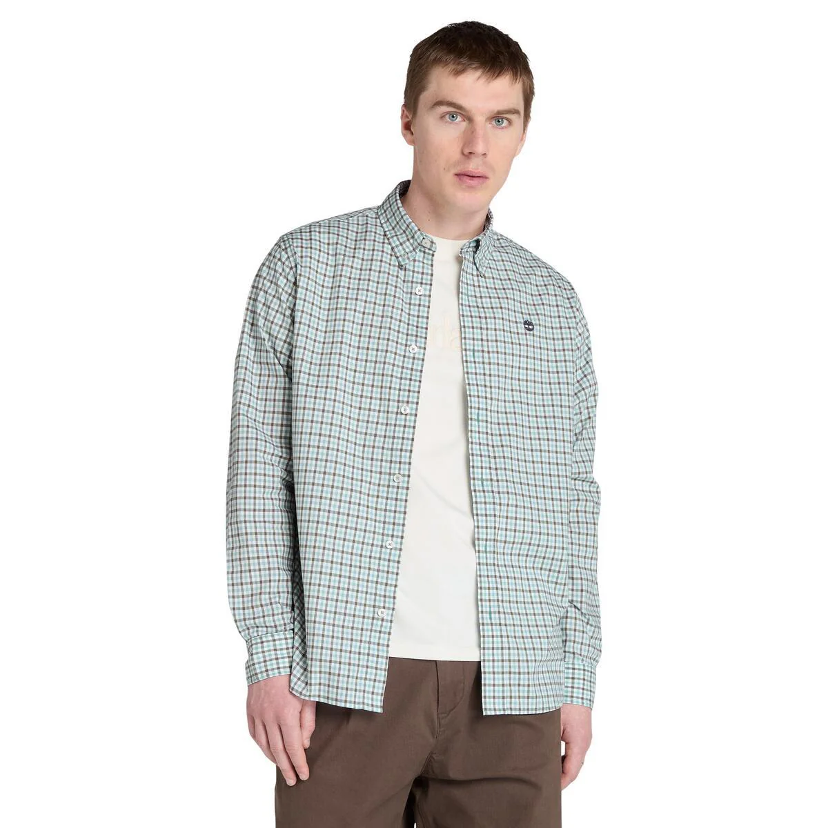 Stretch Poplin Gingham Shirt