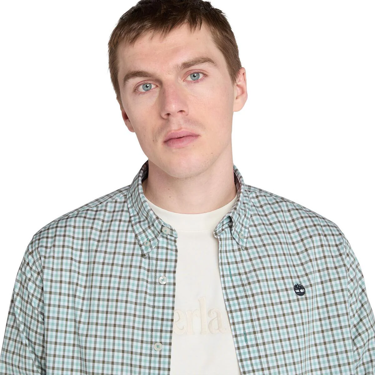 Stretch Poplin Gingham Shirt - Image 4