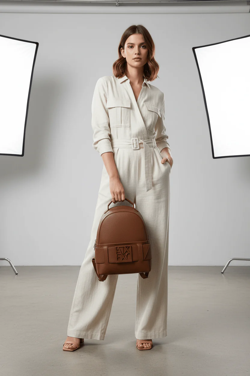 ARMANI EXCHANGE Backpack with brand logo brooch AXB21 - Image 2