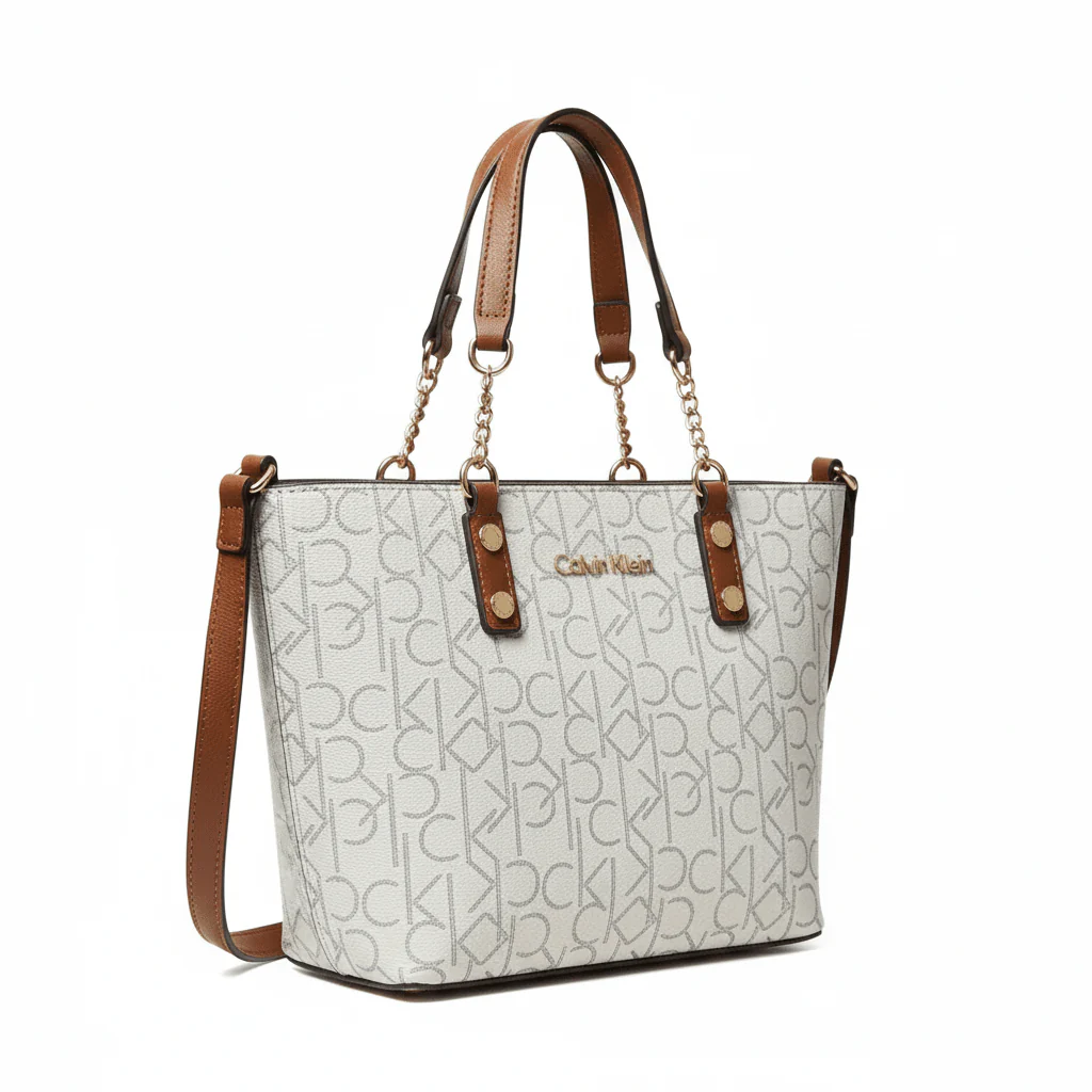 Calvin Klein Monogram Tote Bag Small Handbag Women CB109 - Image 3
