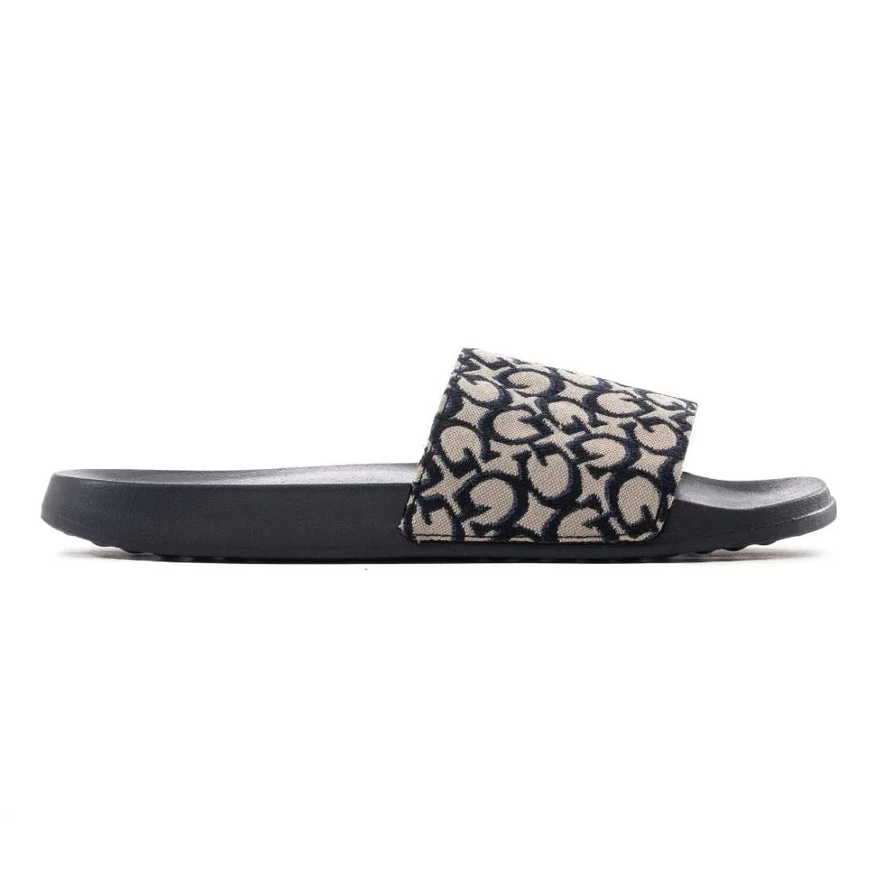 GUESS Allow Monogram Logo Pool Slides Women - OFFWHT SLW14
