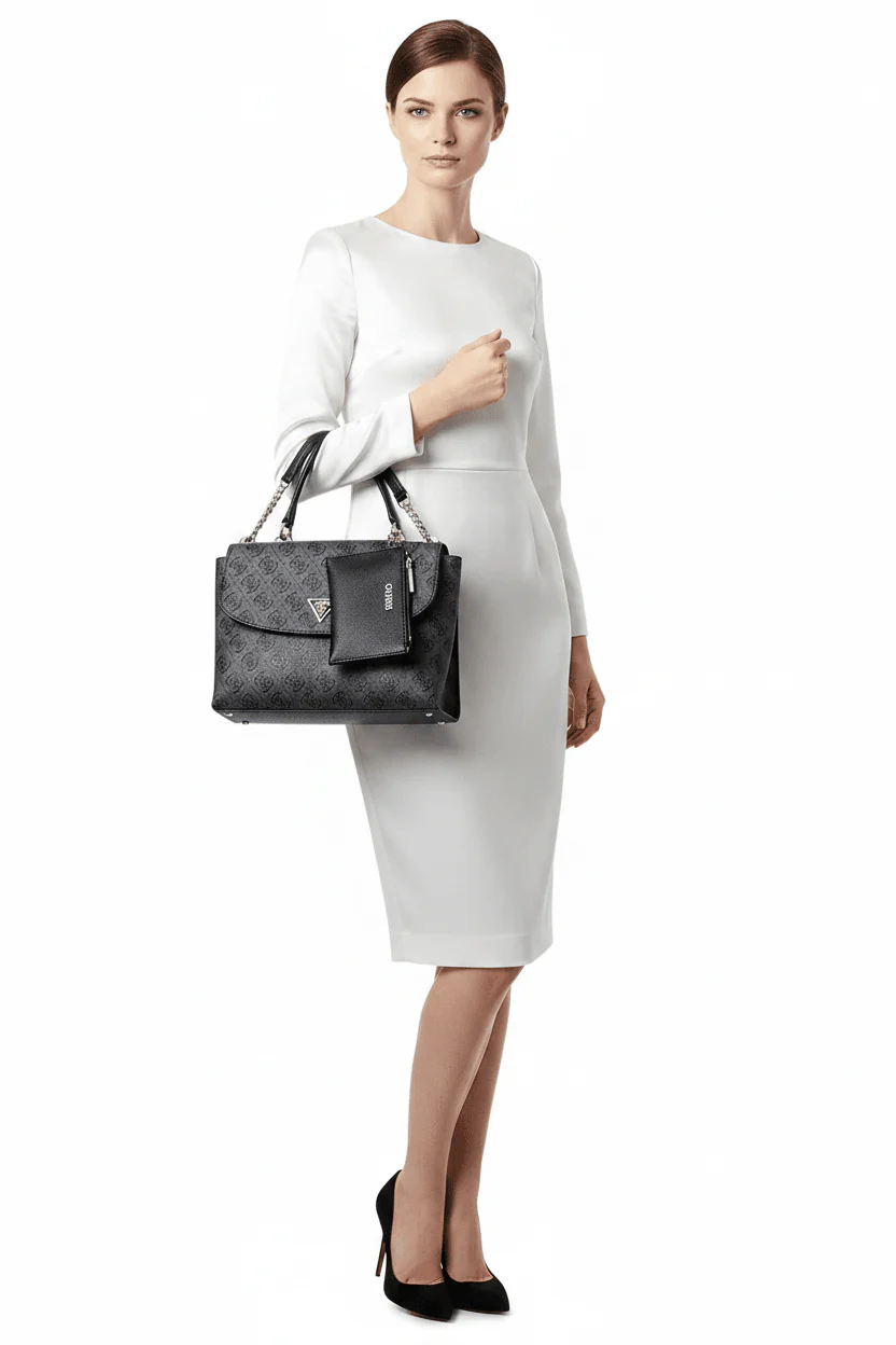 GUESS D CoaLog Women's Bag Eco Grey Handbag GB479 - Image 2