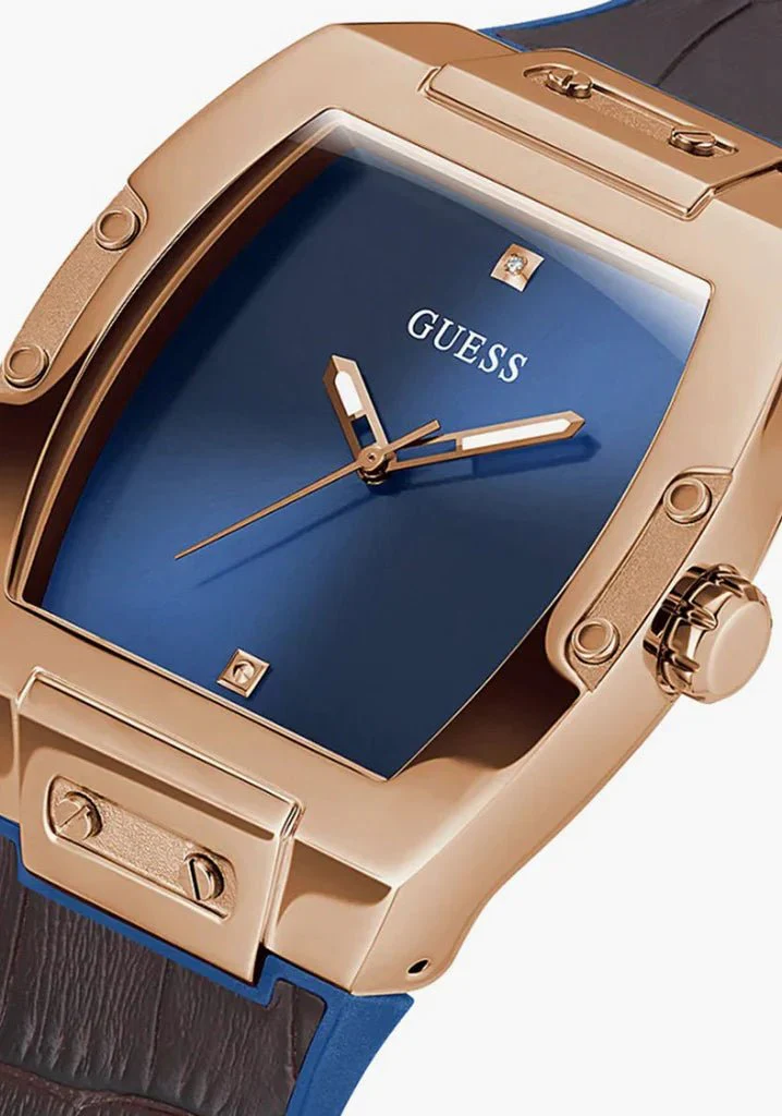 Guess Phoenix Men's Watch with Blue Dial and Brown Leather Strap - GW0386G2 GGM7 - Image 4
