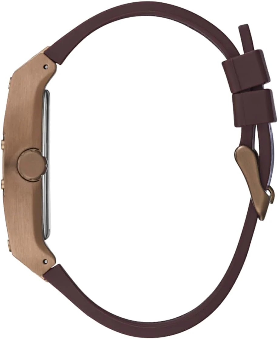 GUESS Men's Trend Multifunction 43mm Watch with Blue Diamond Dial & Brown Leather Strap GGM9 - Image 3