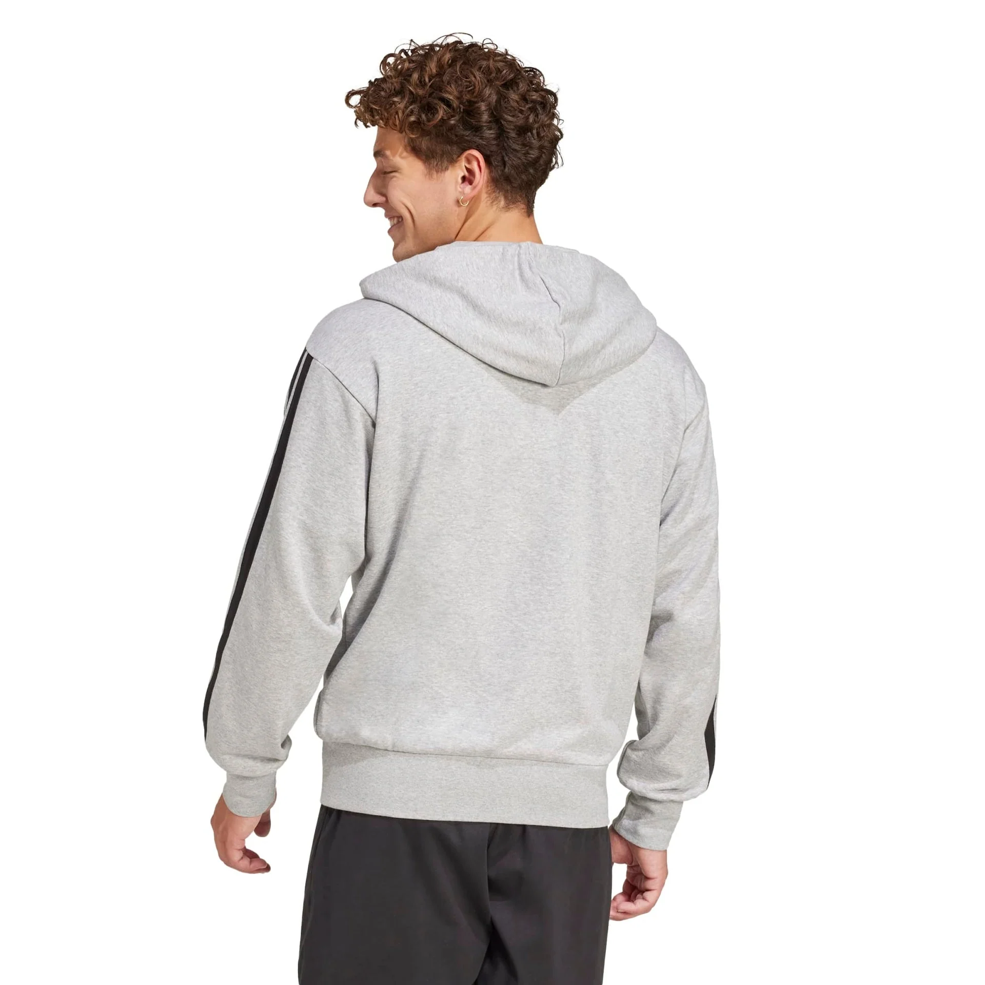 Essentials 3-Stripes French Terry Full-Zip Hoodie - Image 3