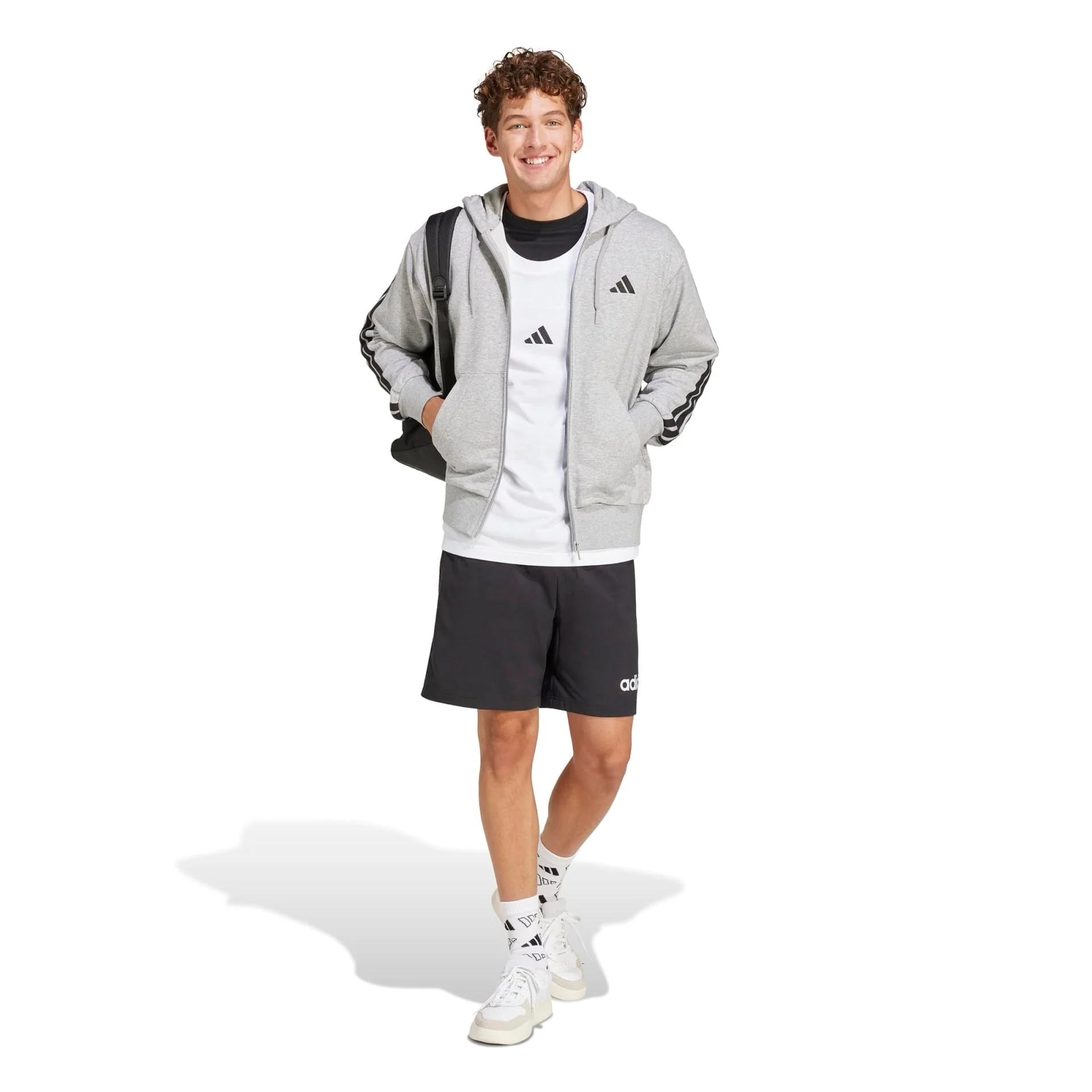 Essentials 3-Stripes French Terry Full-Zip Hoodie - Image 5