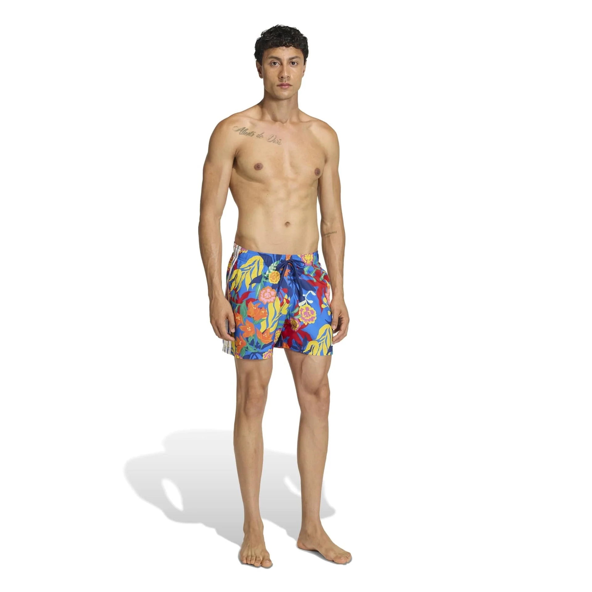 MEXICANA FLORALS 3 STRIPES SWIM SHORTS 5 INCH