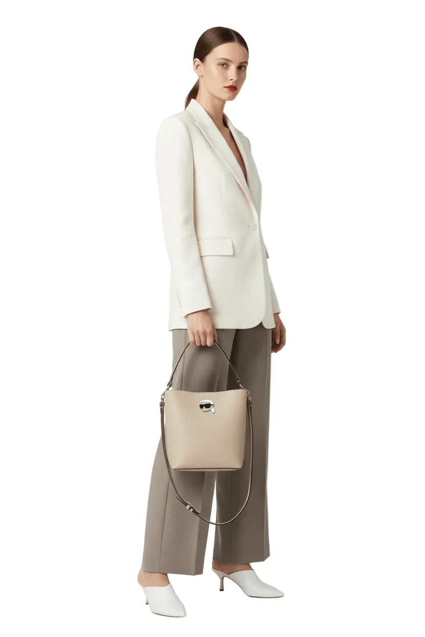 KARL LEGERFELD Ikon Pebble Bucket Bag  KB48 - Image 2