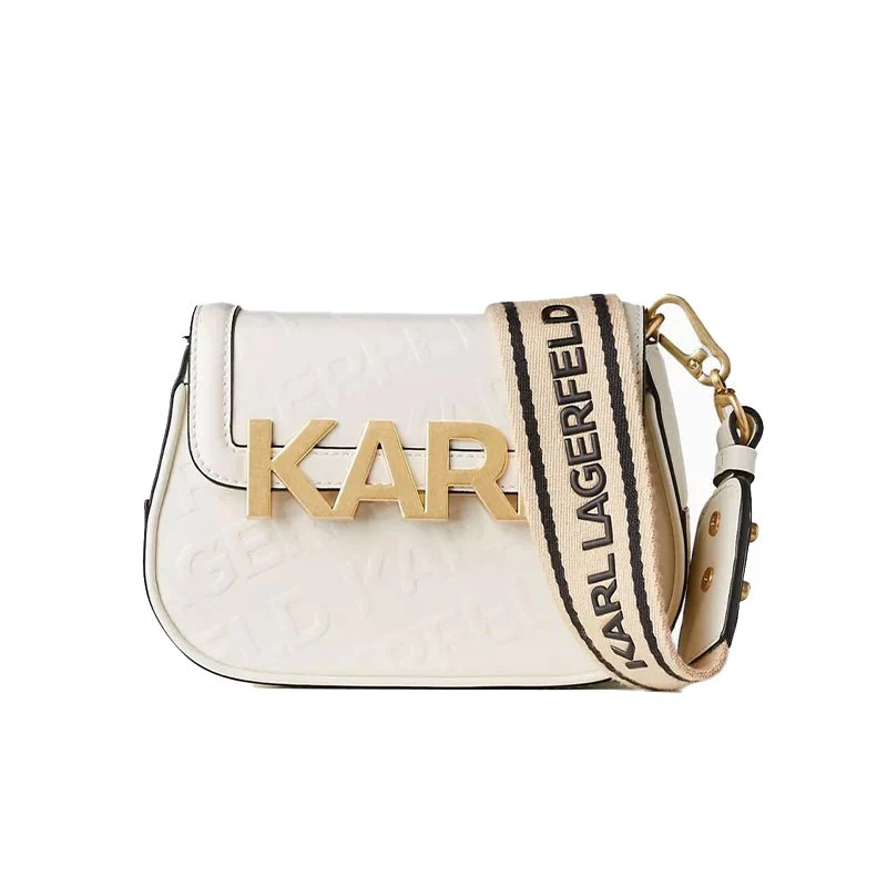 KARL LEGERFELD K/Letters Embossed Crossbody Bag in Leather KB37