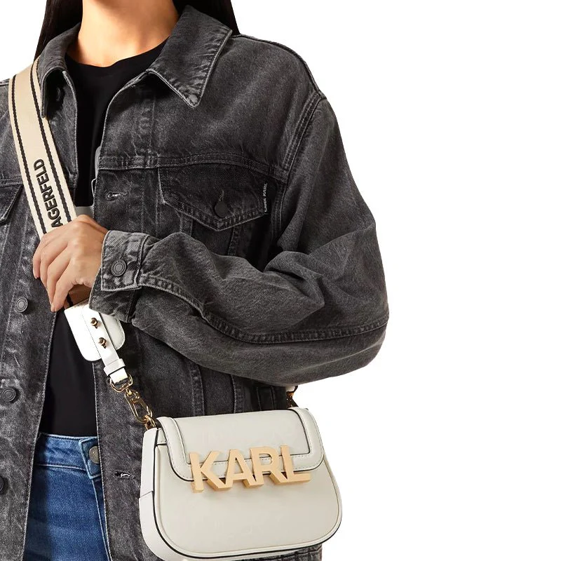 KARL LEGERFELD K/Letters Embossed Crossbody Bag in Leather KB37 - Image 2