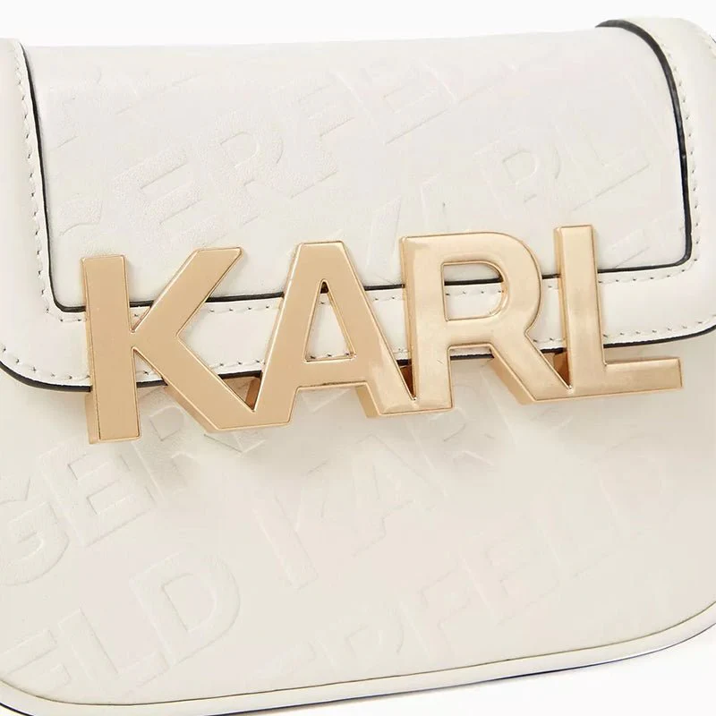KARL LEGERFELD K/Letters Embossed Crossbody Bag in Leather KB37 - Image 4