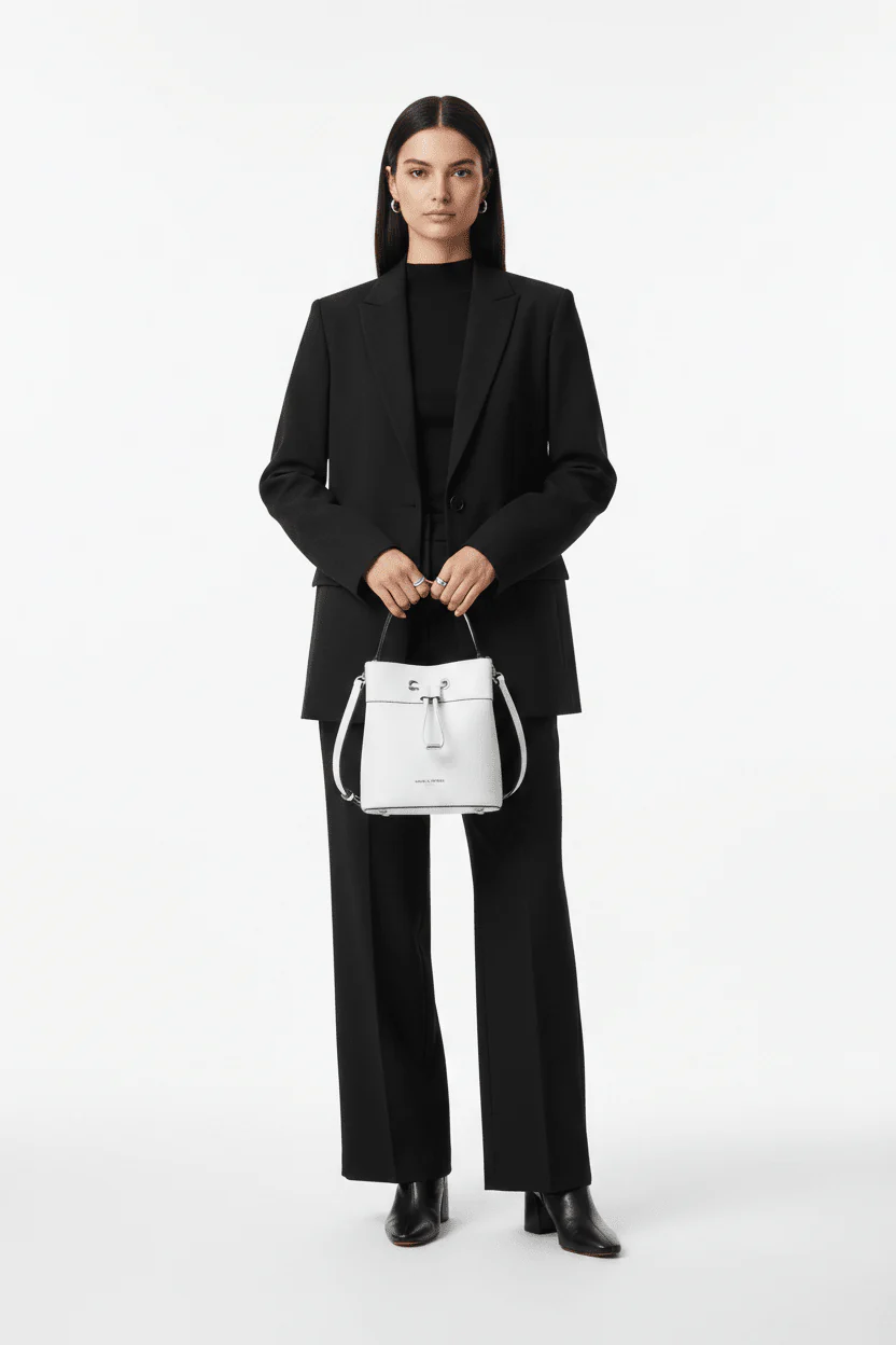 KARL LEGERFELD Embossed Maybelle Adele Bucket BAG KB47 - Image 2