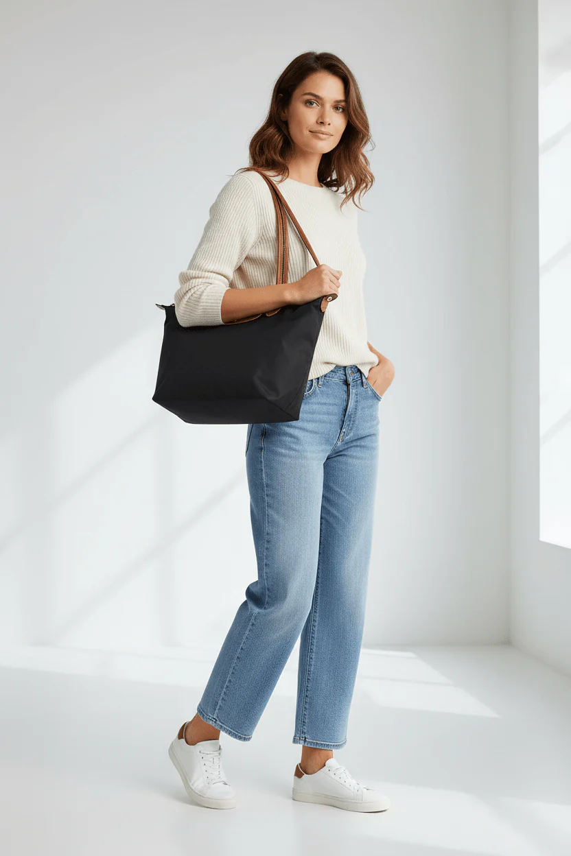 LONGCHAMP Large Le Pliage-ShoulderBag-Black - LB1 - Image 2