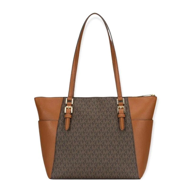 MICHAEL KORS Charlotte Signature Leather Top Zip Tote MK10 - Image 4