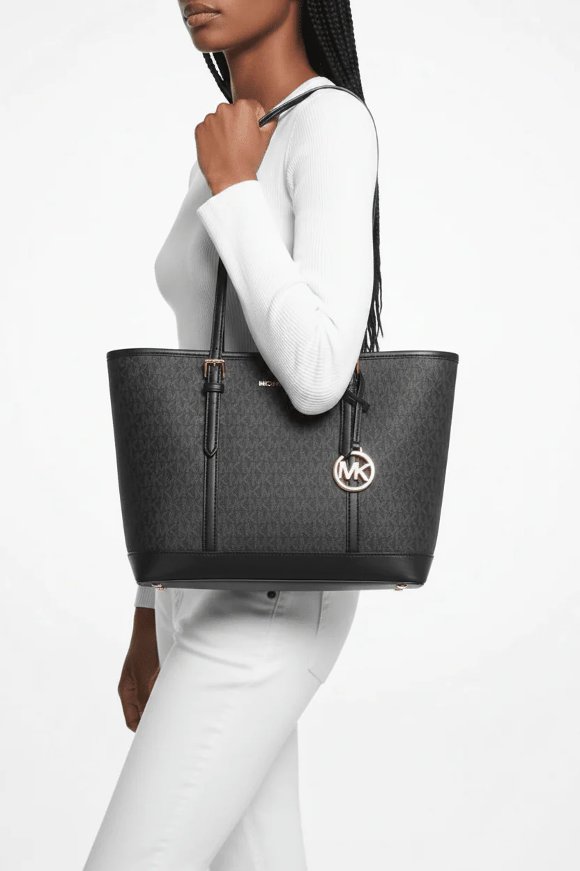 MICHAEL KORS Vanilla PVC Jet Set Travel LG MK30 - Image 4